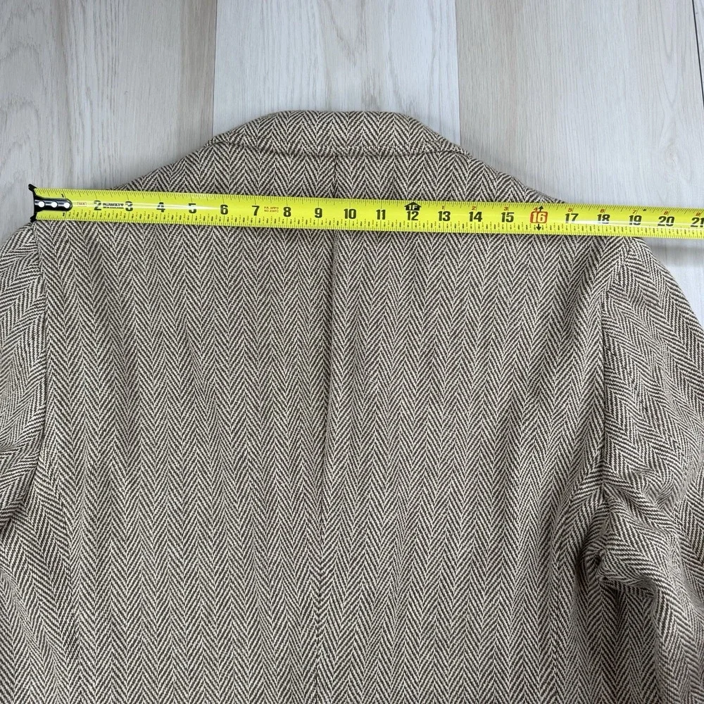 J. Press Herringbone Tweed Blazer Sport Coat Men's Size 48R Made In USA Cotton